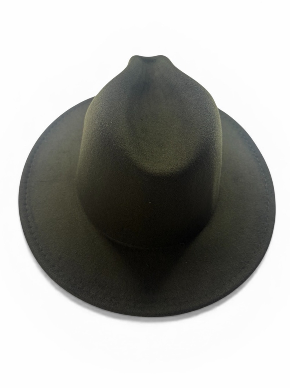 Dark Olive Wide-Brimmed Felt Fedora,  Mountain,  Stage Big Brim , Panama hat - Picture 3 of 7